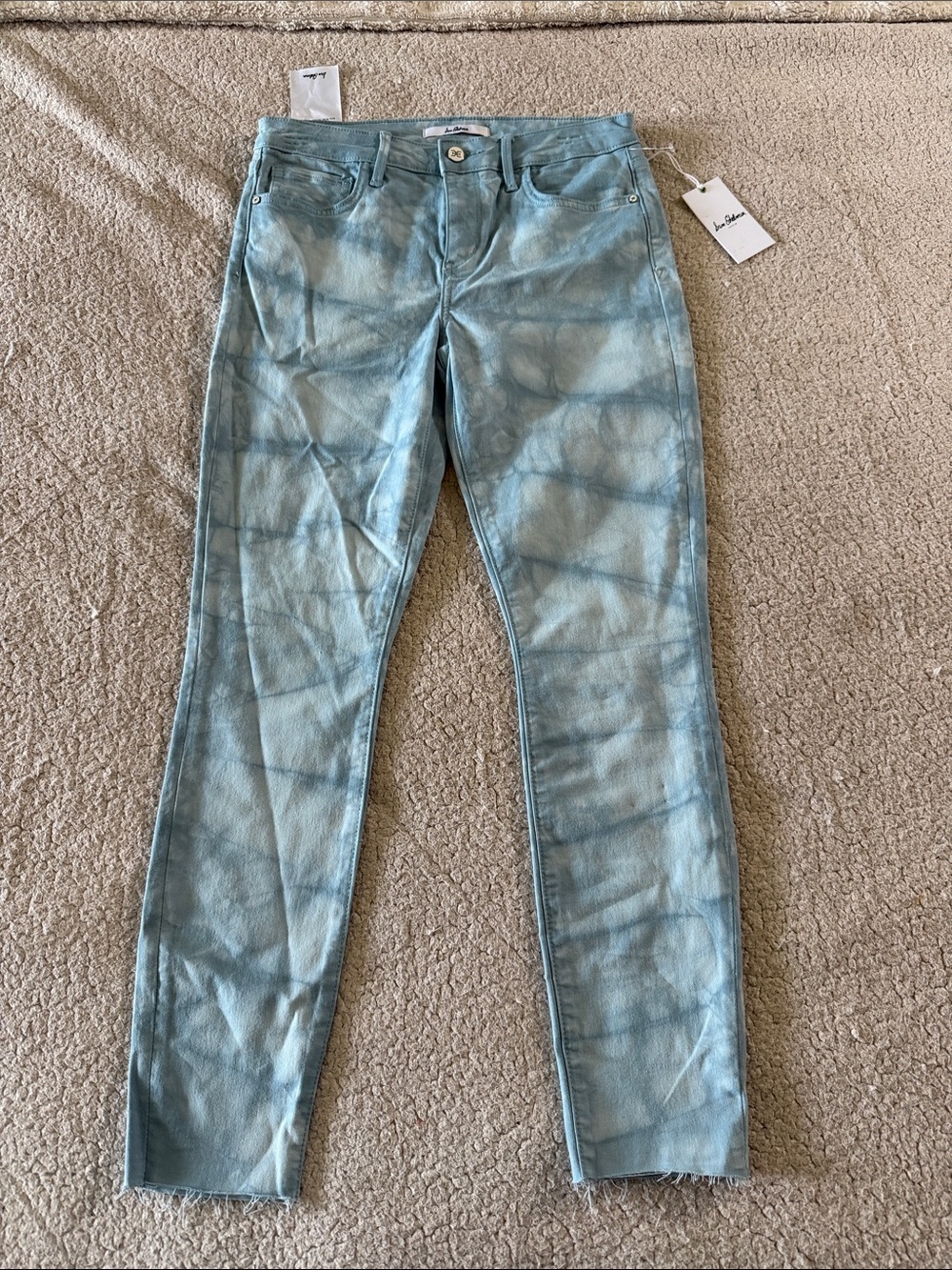 Sam Edelman The Kitten Light Blue Tie-Dye Skinny Jeans Size 28 New